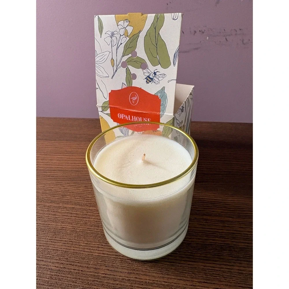 Opalhouse Salted Citrus Bellini Soy Candle‎ 6.5 oz Gold Rim New Peach Champagne
